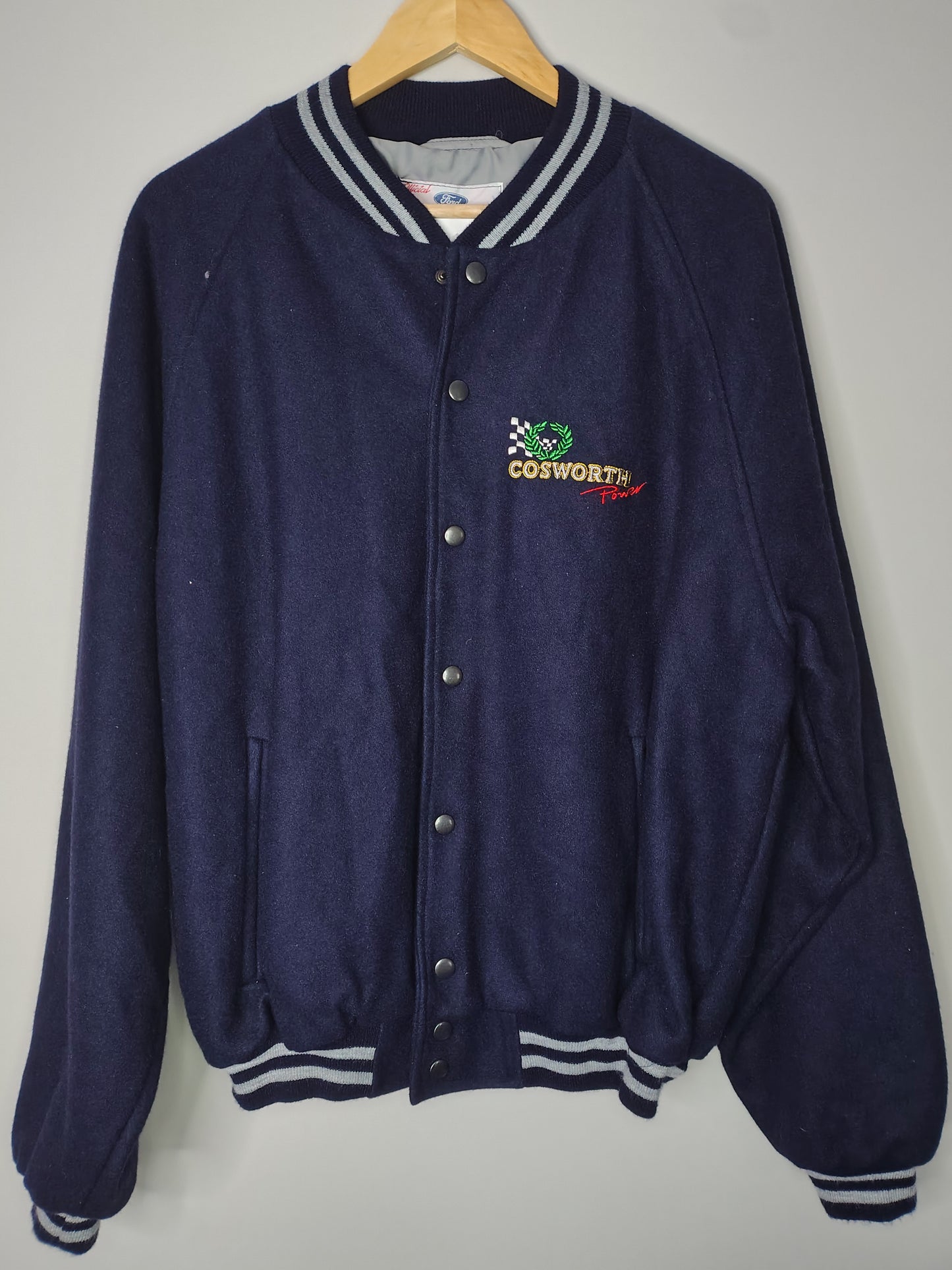 Official Cosworth Power navy bomber jacket made in England large