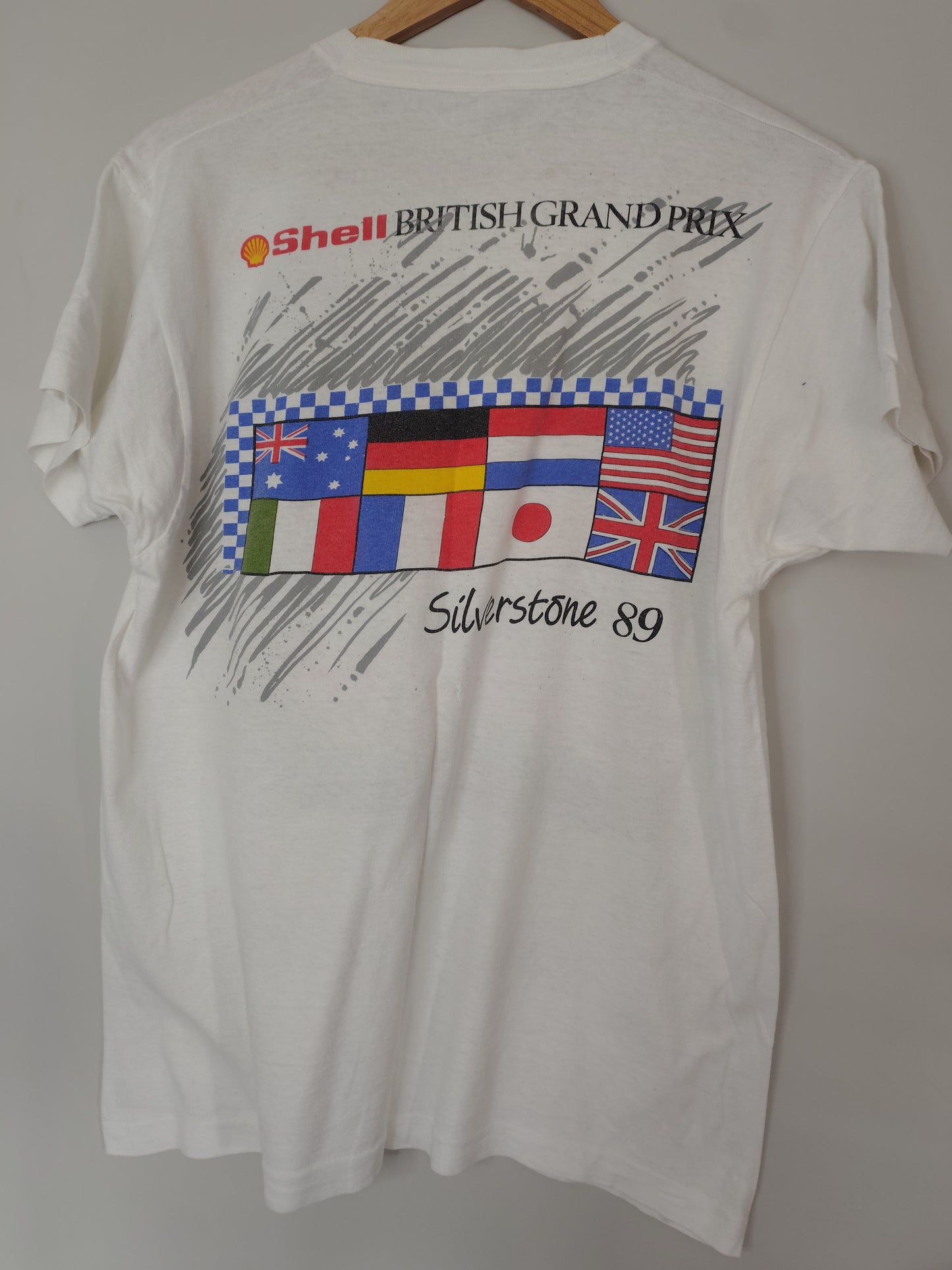 1989 Shell British Grand Prix single stitch t-shirt Silverstone official screen stars Silverstone Benetton B189 Ferrari 640