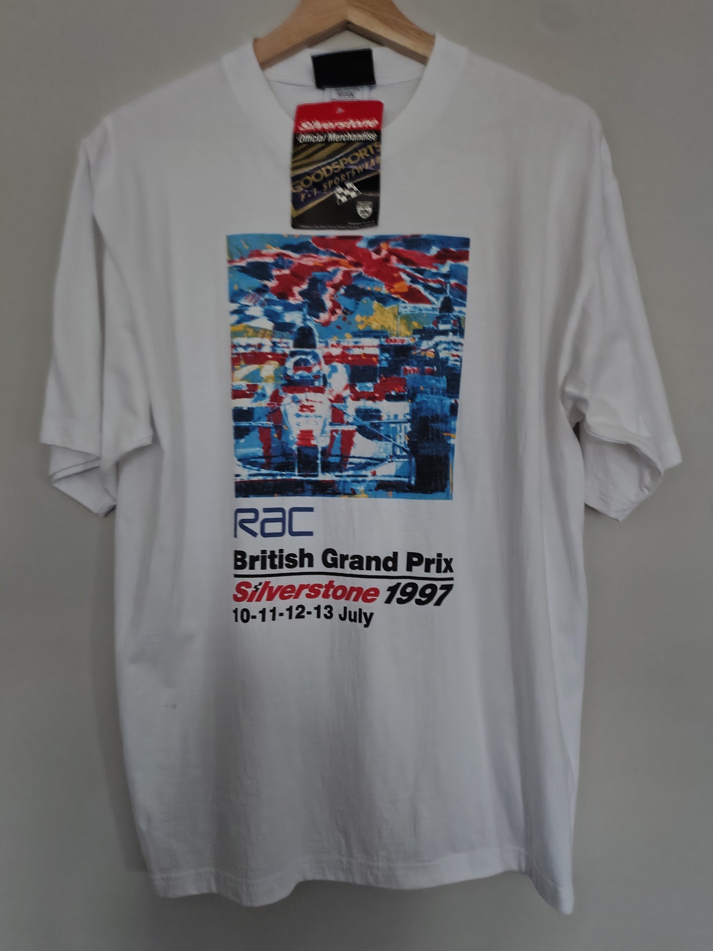 1997 British grand prix official white  t-shirt Silverstone vintage F1