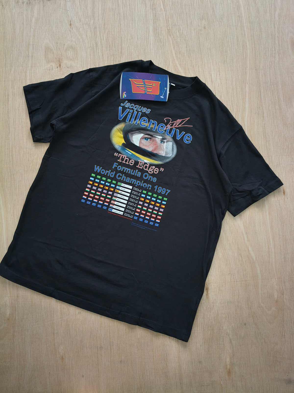 1997 Jacques Villeneuve world Champion t-shirt black Williams BAR F1 official JV vintage F1