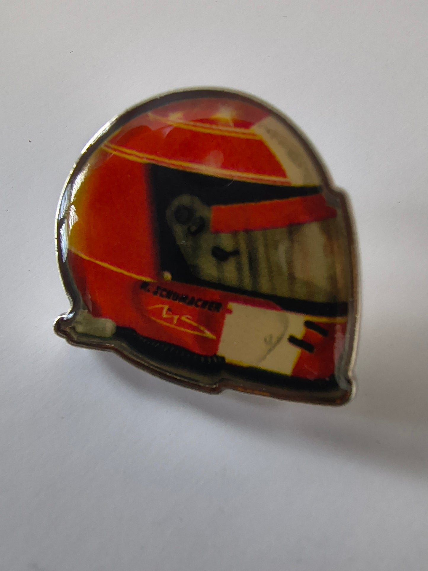 2000 Michael Schumacher signature series helmet pin badge Ferrari official vintage F1