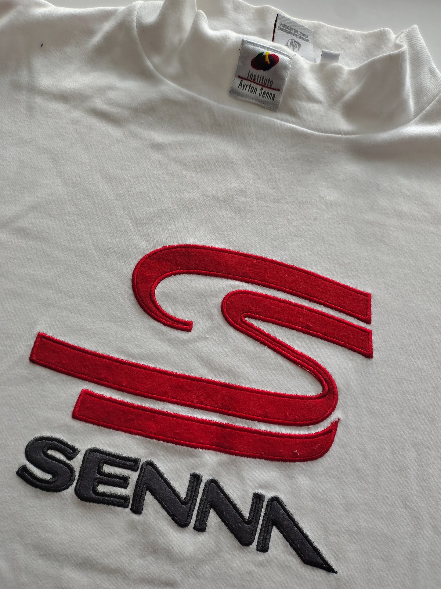 Official Ayrton Senna driver style race top t-shirt vintage F1