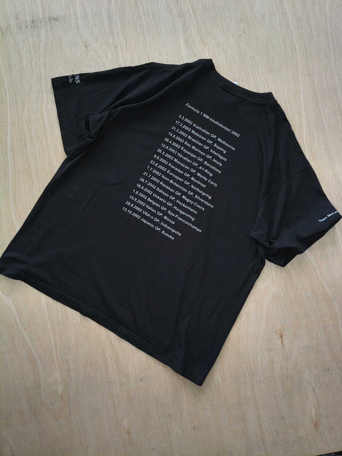 2002 McLaren Kimi Räikkönen t-shirt official vintage F1