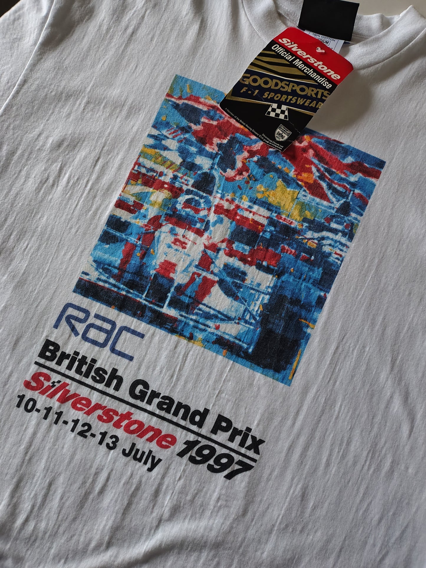 1997 British grand prix official white  t-shirt Silverstone vintage F1
