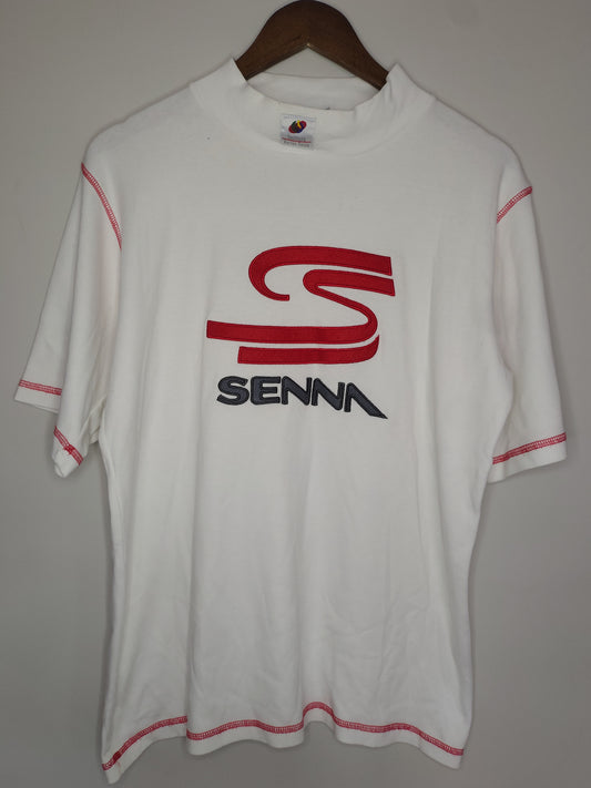 Official Ayrton Senna driver style race top t-shirt vintage F1