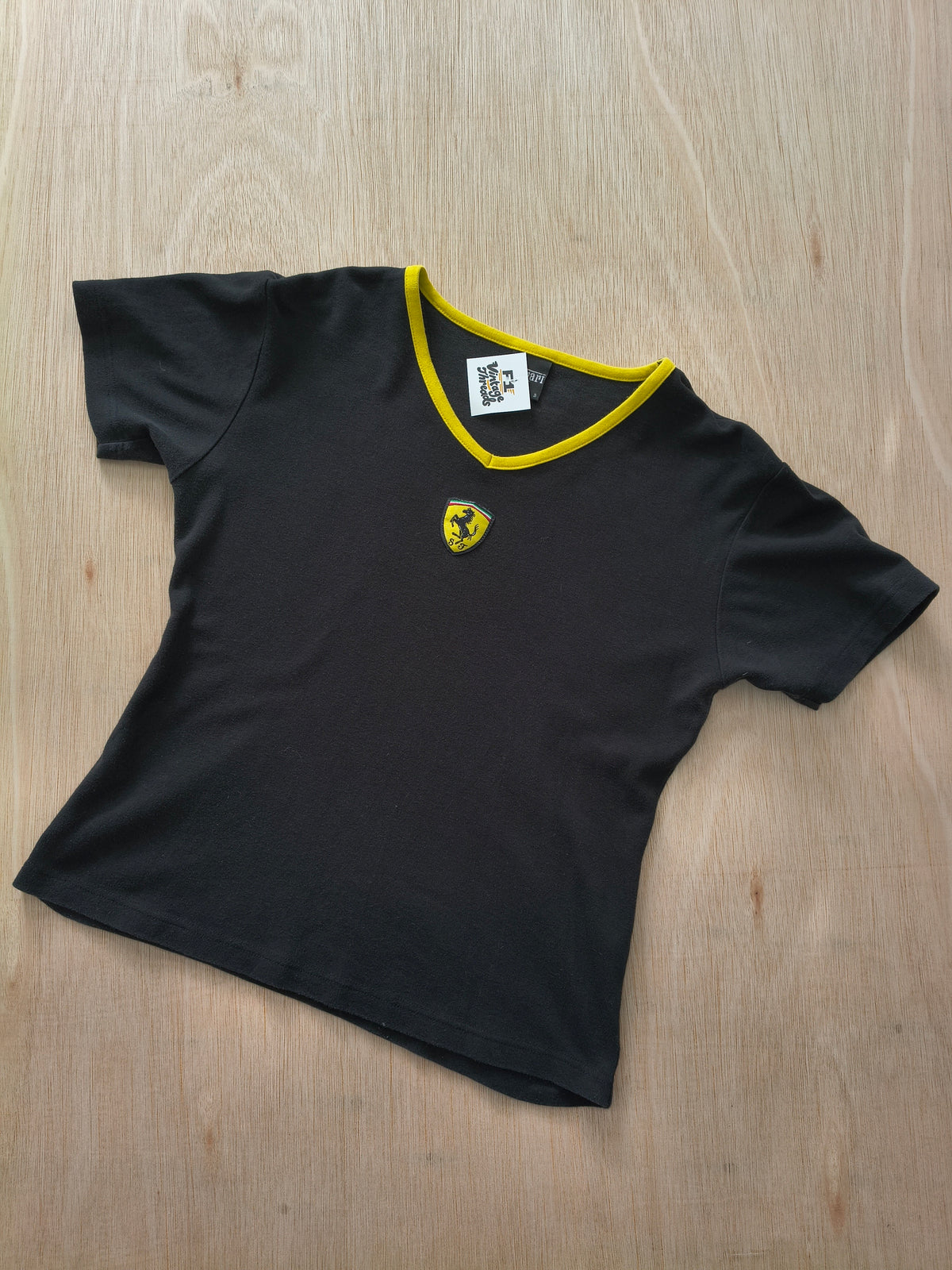 1999 Ferrari ladies black baby tee t-shirt official vintage F1