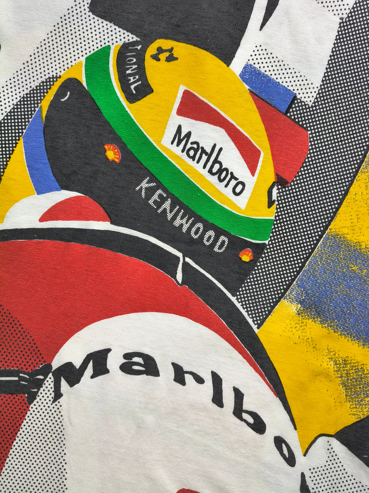 1993 Ayrton Senna AOP McLaren MP4/8 t-shirt vintage F1