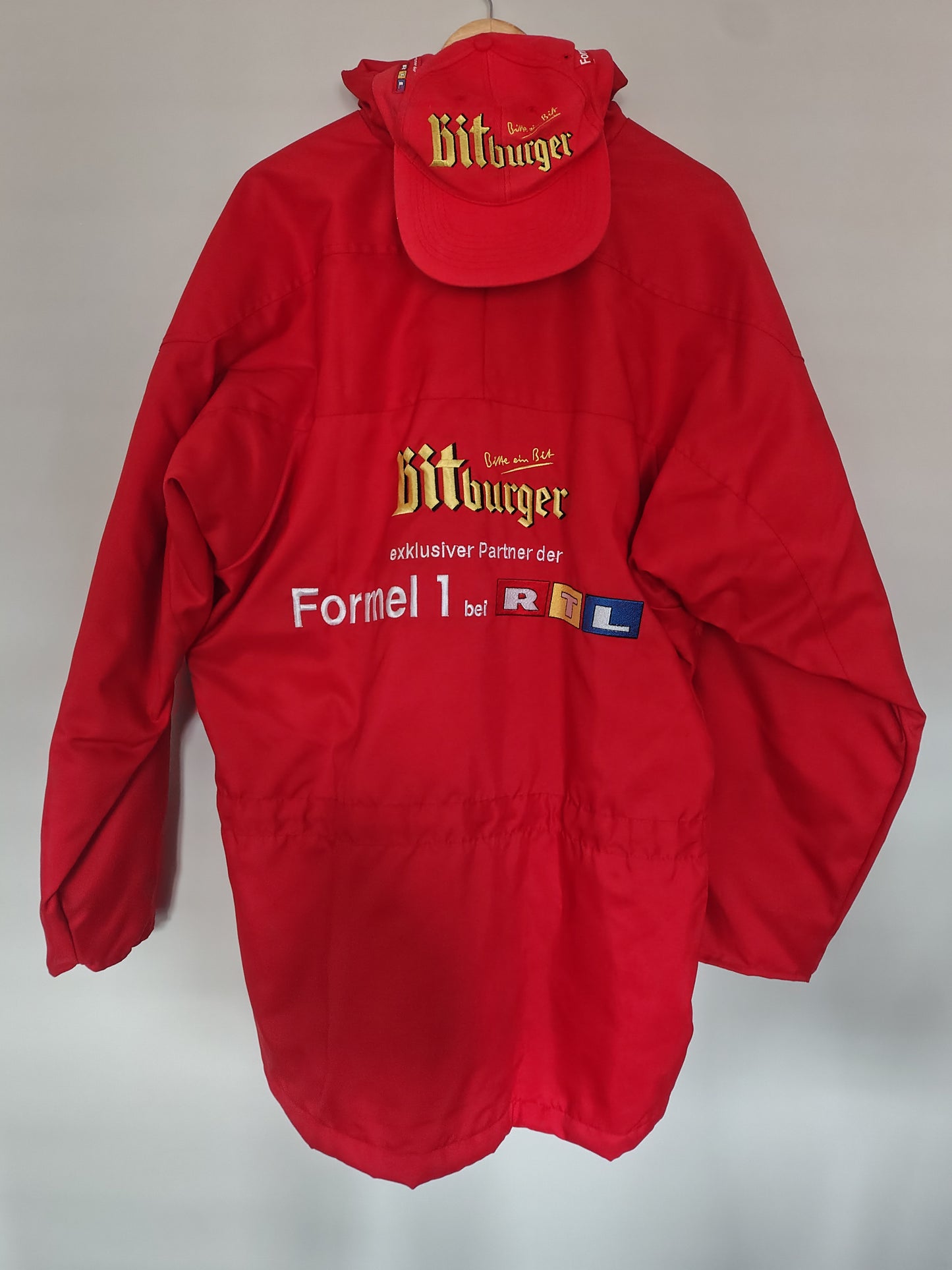 RTL F1 German TV Broadcaster jacket coat and cap Bitburger Formel 1 grand Prix formula 1