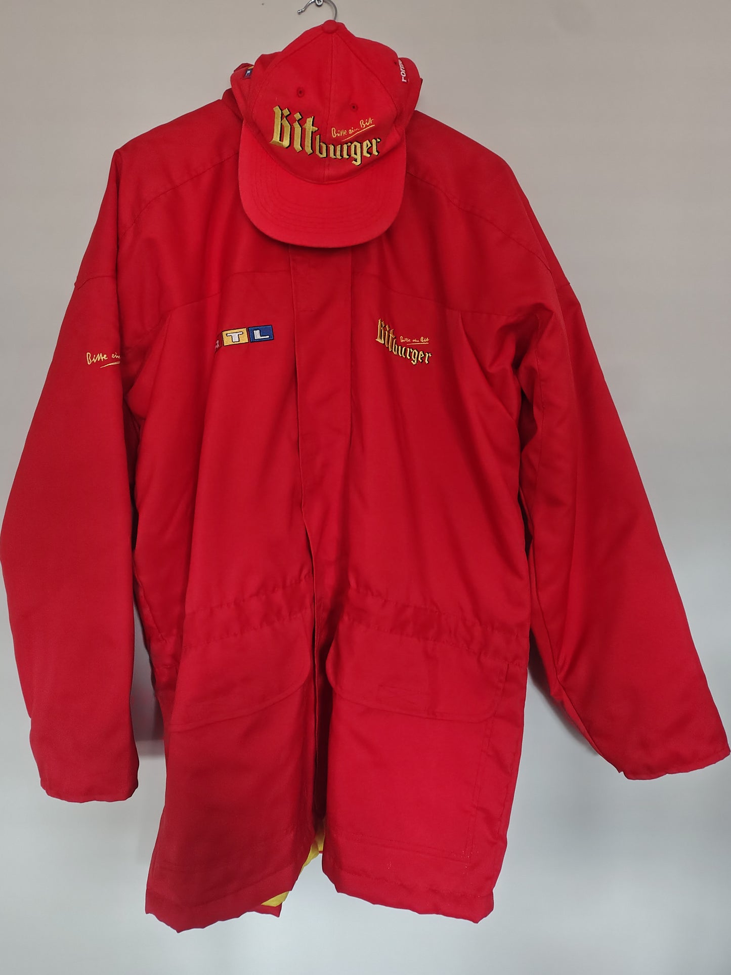 RTL F1 German TV Broadcaster jacket coat and cap Bitburger Formel 1 grand Prix formula 1