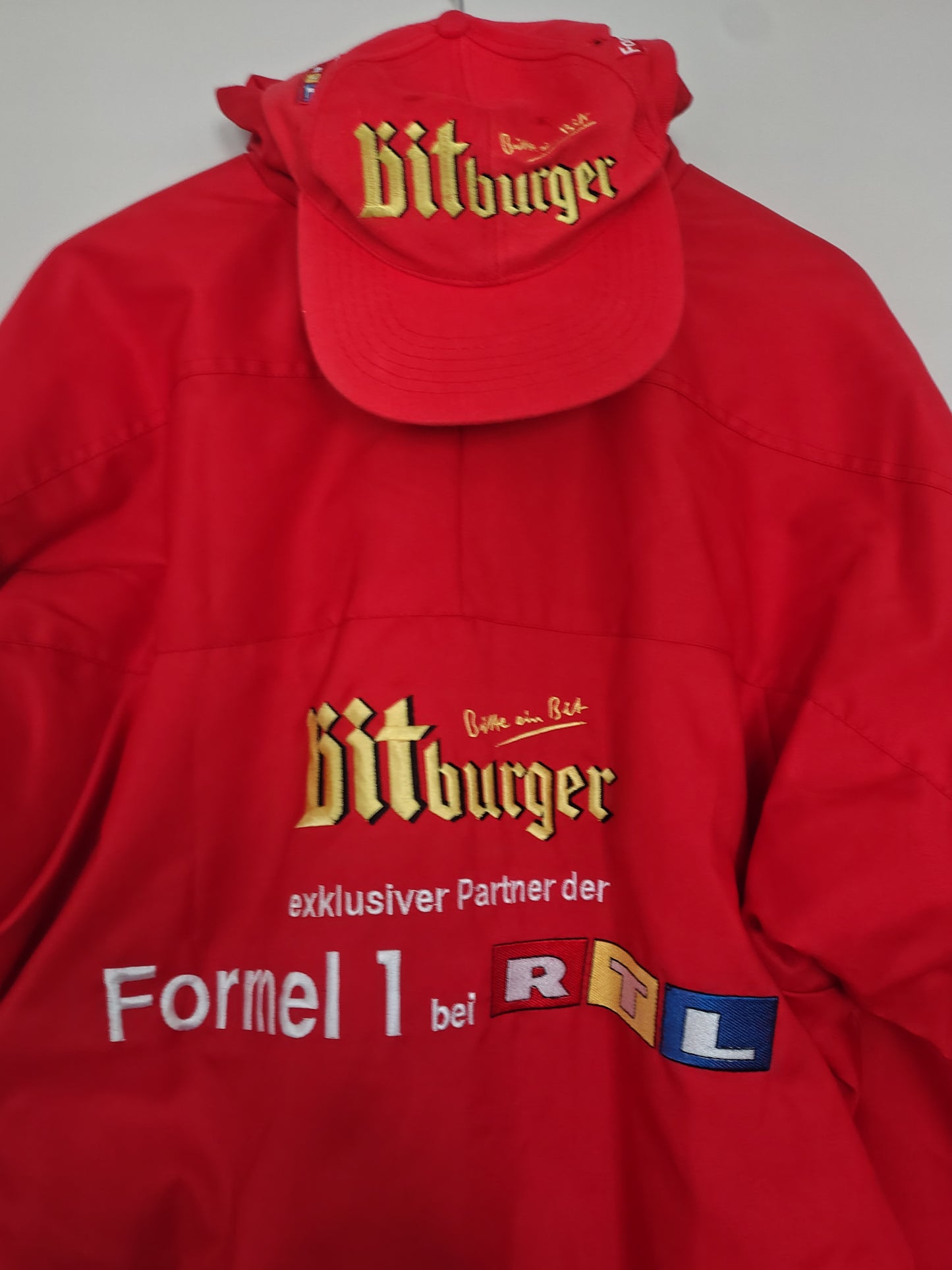 RTL F1 German TV Broadcaster jacket coat and cap Bitburger Formel 1 grand Prix formula 1