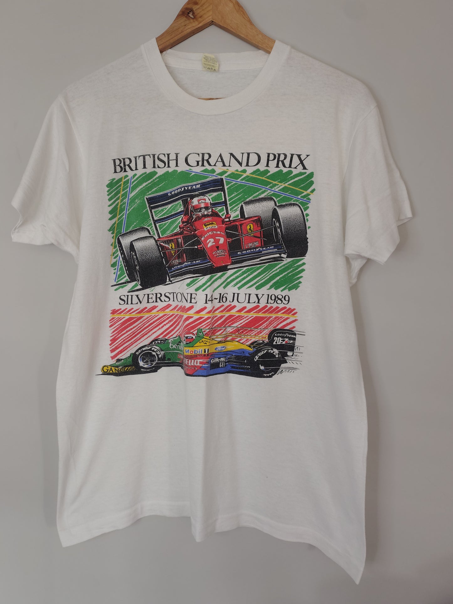 1989 Shell British Grand Prix single stitch t-shirt Silverstone official screen stars Silverstone Benetton B189 Ferrari 640