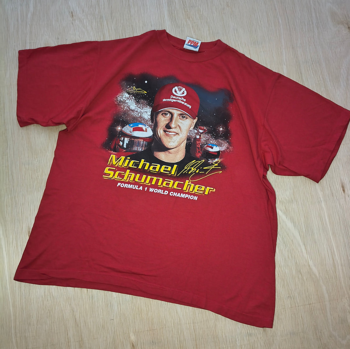 2000 Michael Schumacher world champion season t-shirt official Ferrari all over print AOP vintage F1