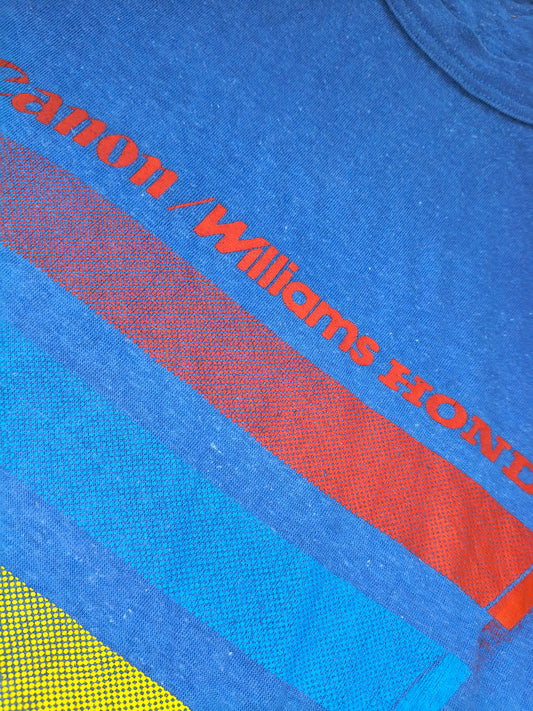 1986 Canon Williams Honda t-shirt FW11 Nigel Mansell Nelson Piquet era vintage F1
