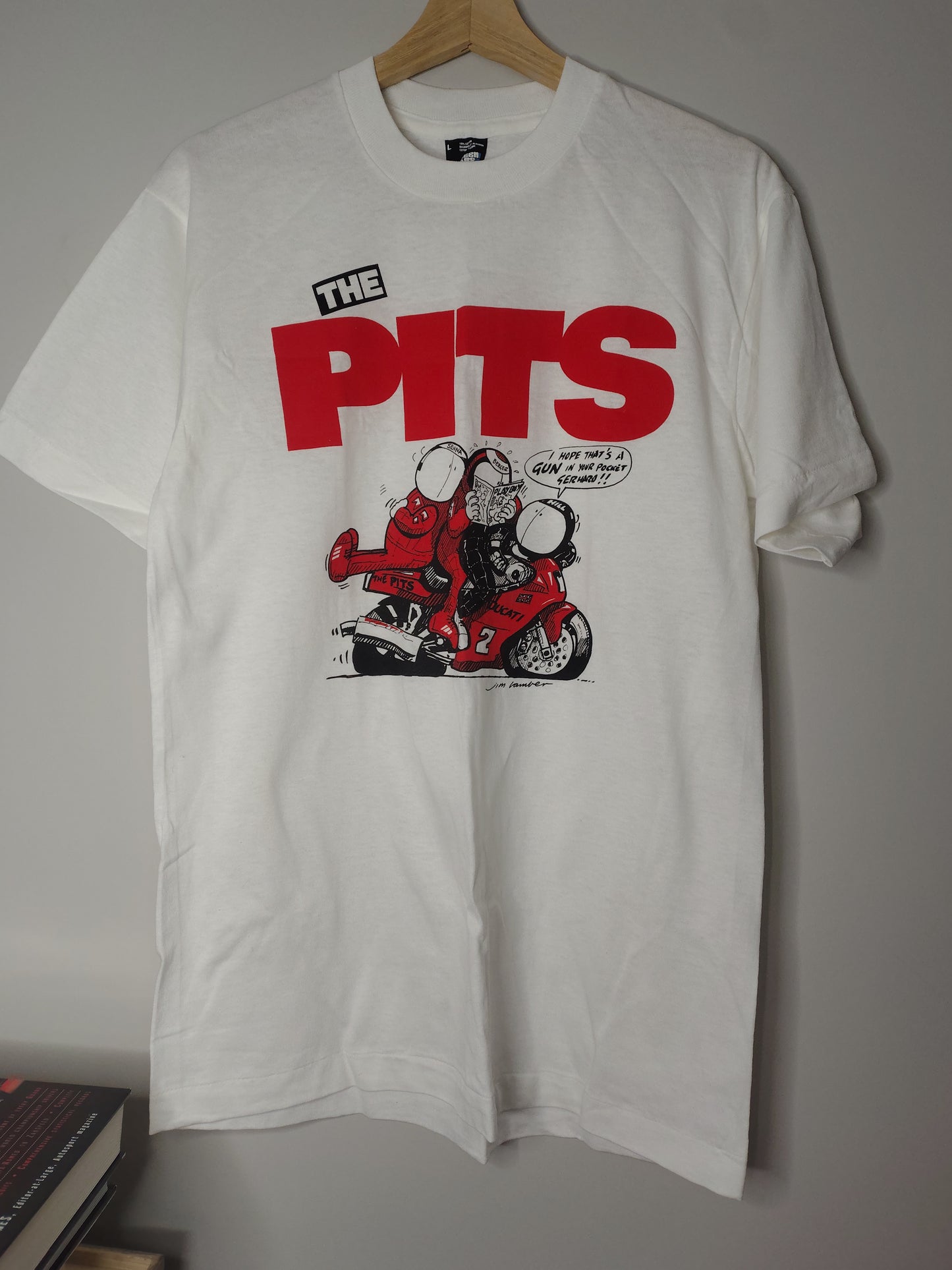 1993 'The Pits' Senna Hill Berger t-shirt Jim Bamber art vintage F1 screen stars Ireland single stitch